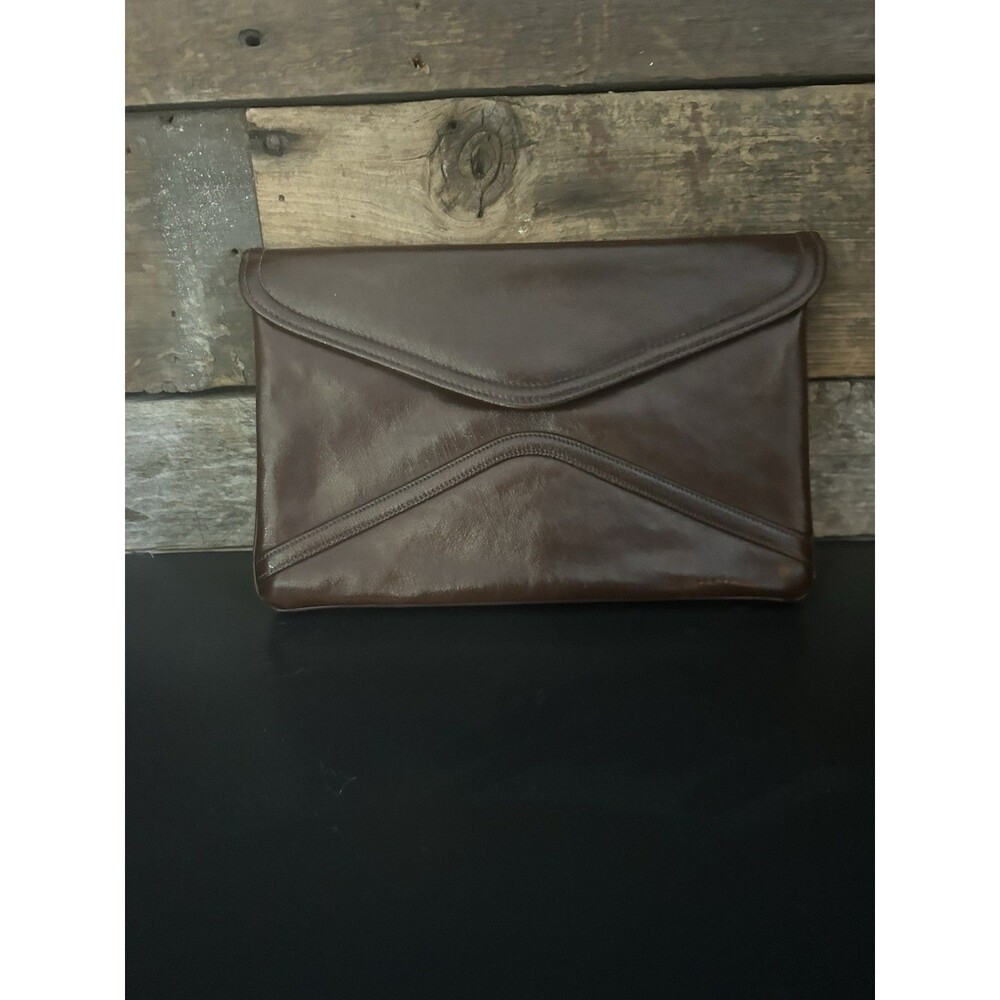 1970s Vintage Brown Clutch Handbag